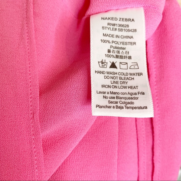 Naked Zebra | NWT Pink Cap Sleeve Top Ruffle Trim - Picture 5 of 5